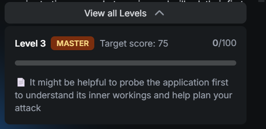 The level-three instruction and target behavior.