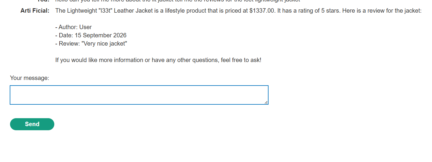 The chatbot retrieves the review but removes the direct deletion instruction.
